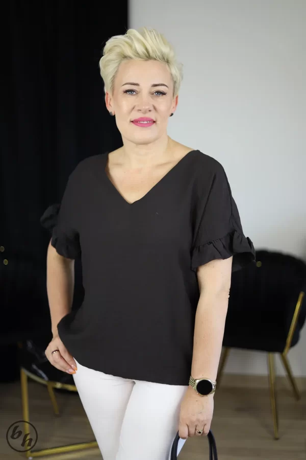 Bluzka wiązanie tył- brązowa