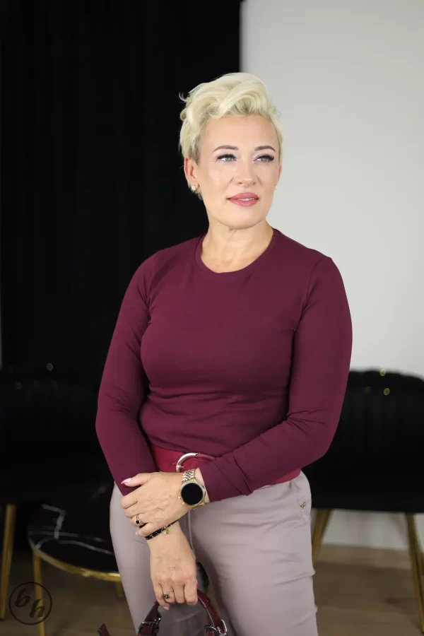 Bluzka Milan długi rękaw- śliwkowa