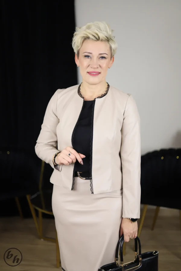 Bolerko ekoskóra korona- beżowe