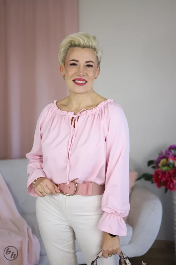 Bluzka hiszpanka- różowa