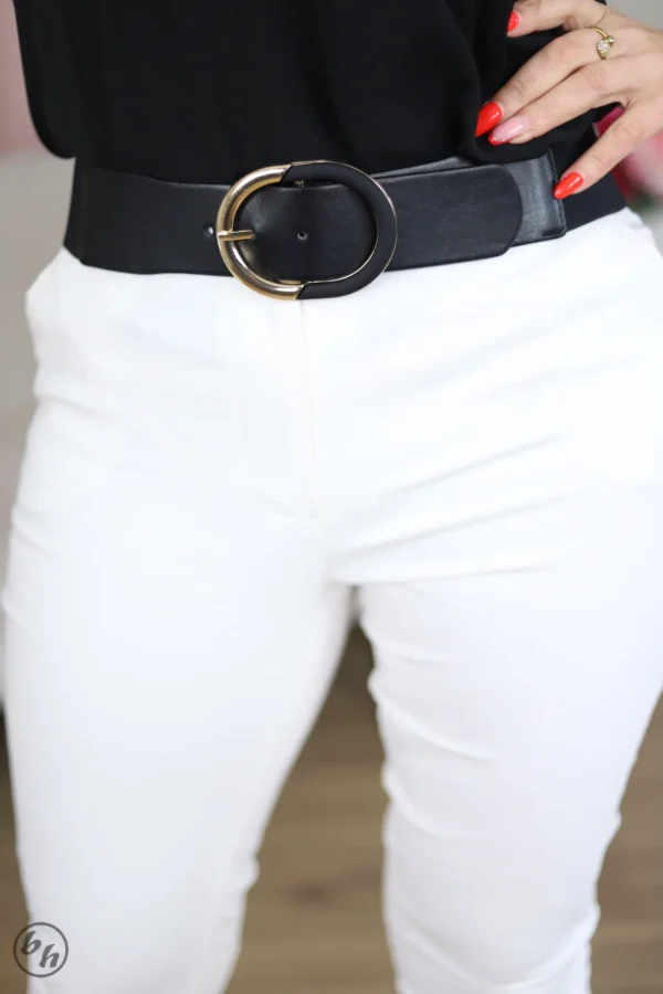 Pasek na gumie klamra owalna- czarny