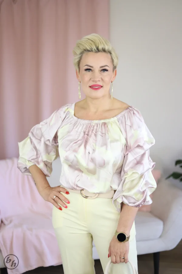 Hiszpanka satynowa- wzór z żółtym