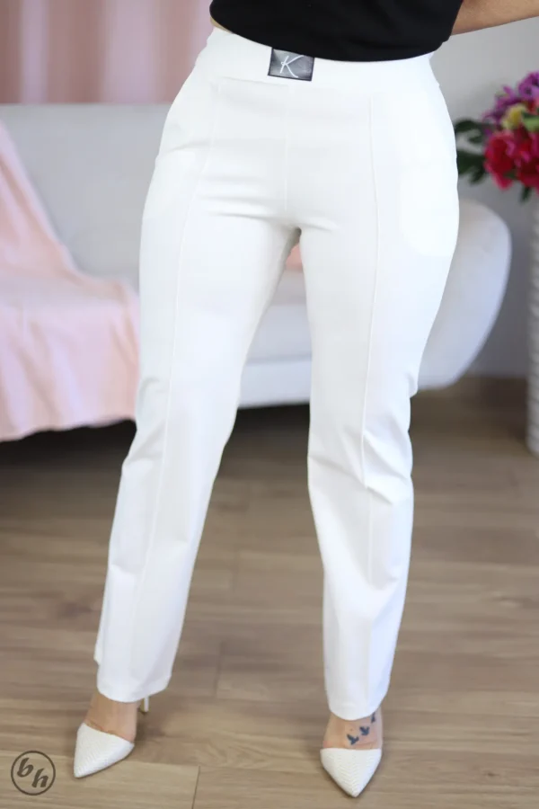 Spodnie dzianinowe Sempre- białe