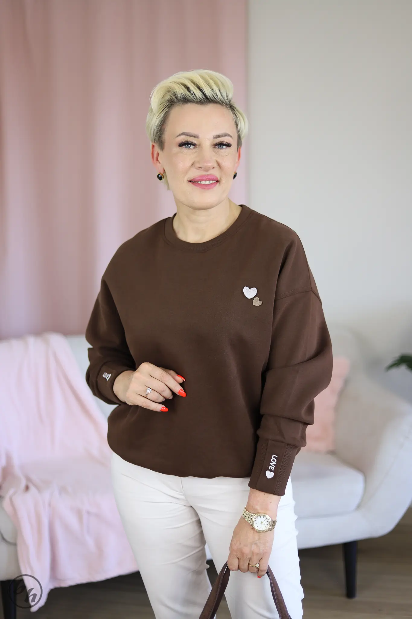 bluza damska czekoladowa serce